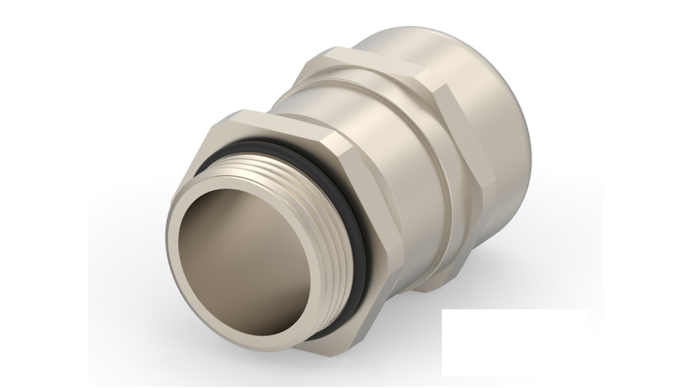 Entrelec 1SNG Series Brass Brass, CR, NBR Cable Gland, M25 Thread, 13mm min., 18mm max., IP66, IP68