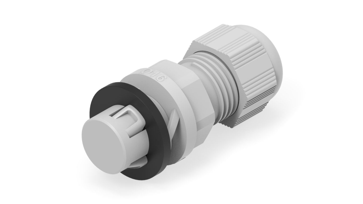 Entrelec 1SNG Series Light Grey PA 6 Cable Gland, 3mm min., 10mm max., IP66, IP68