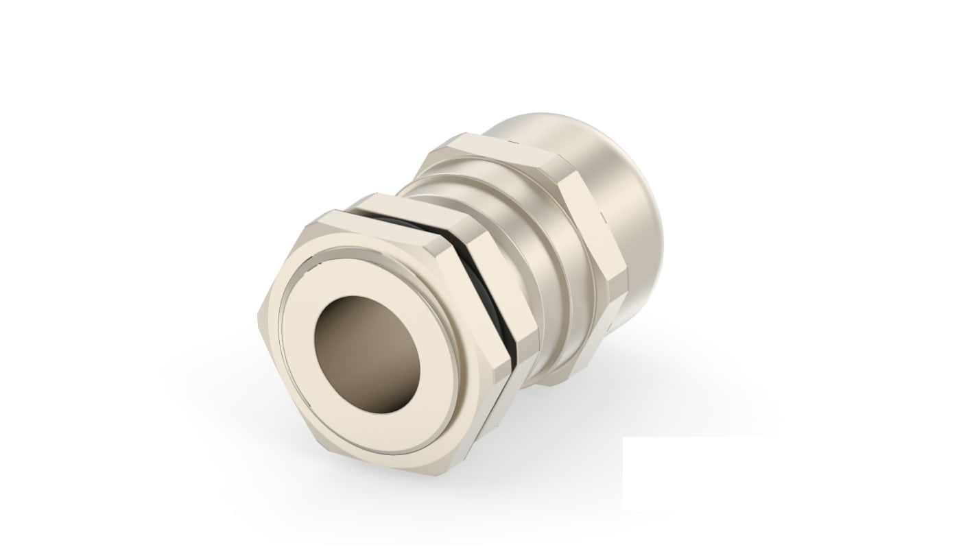 Entrelec 1SNG Series Brass Brass, CR, NBR, PA 6 Cable Gland, PG11 Thread, 5mm min., 10mm max., IP66, IP68