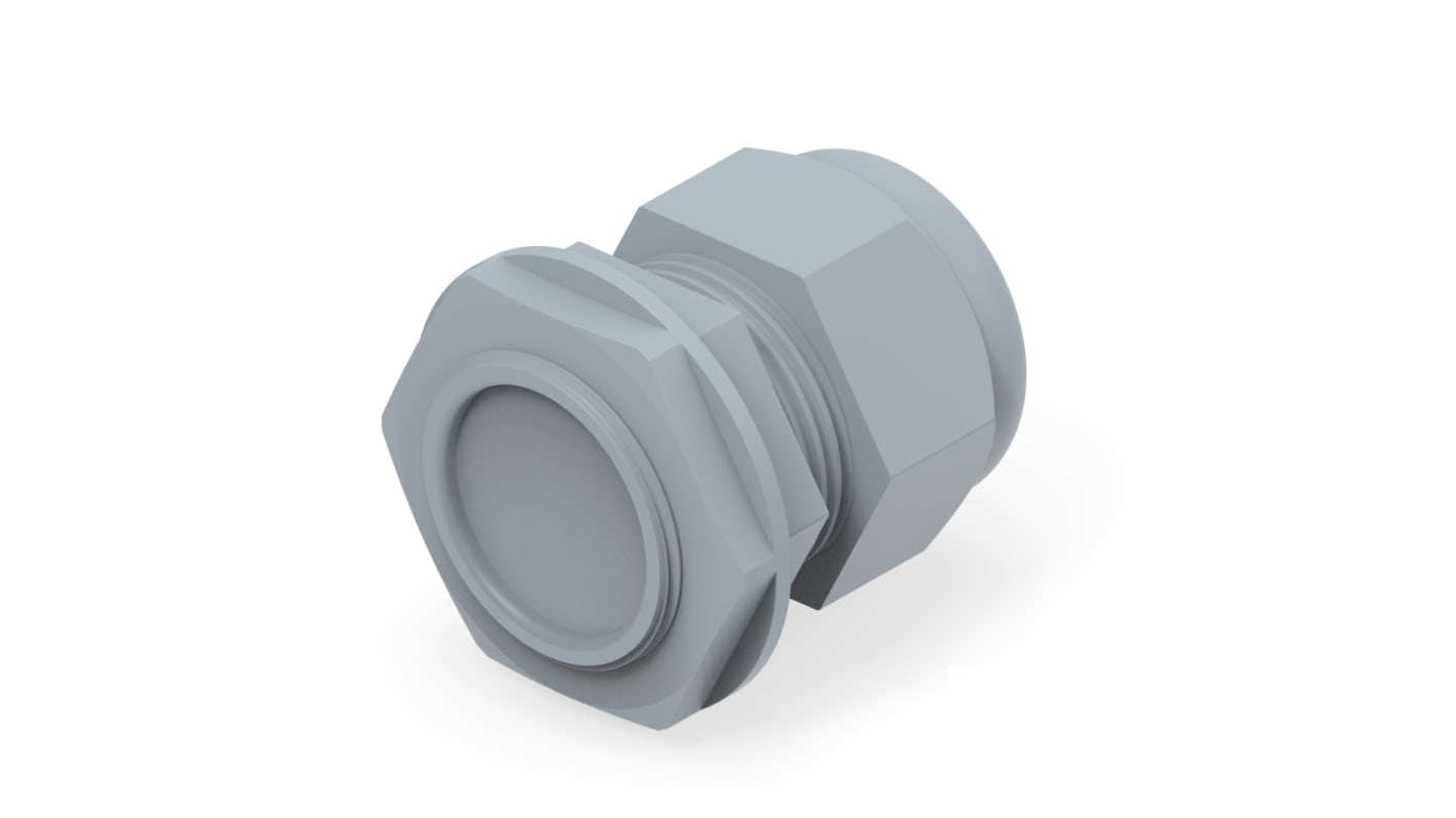 1SNG Series Grey PA 6 Cable Gland, M32 Thread, 15mm Min, 21mm Max, IP66, IP68