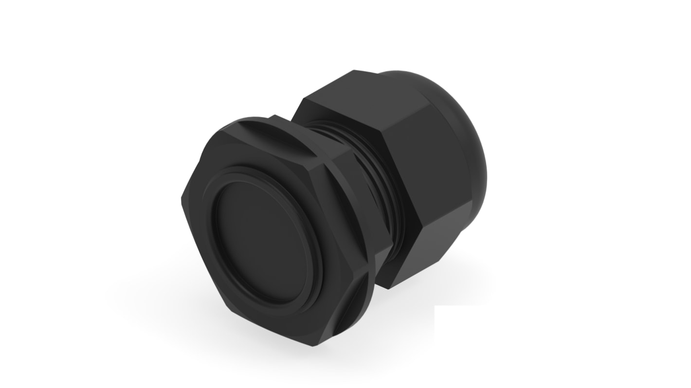 Entrelec 1SNG Series Black PA 6 Cable Gland, M32 Thread, 15mm min., 21mm max., IP66, IP68