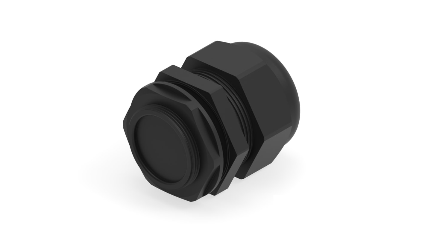 Entrelec 1SNG Series Black PA 6 Cable Gland, M40 Thread, 22mm min., 32mm max., IP66, IP68