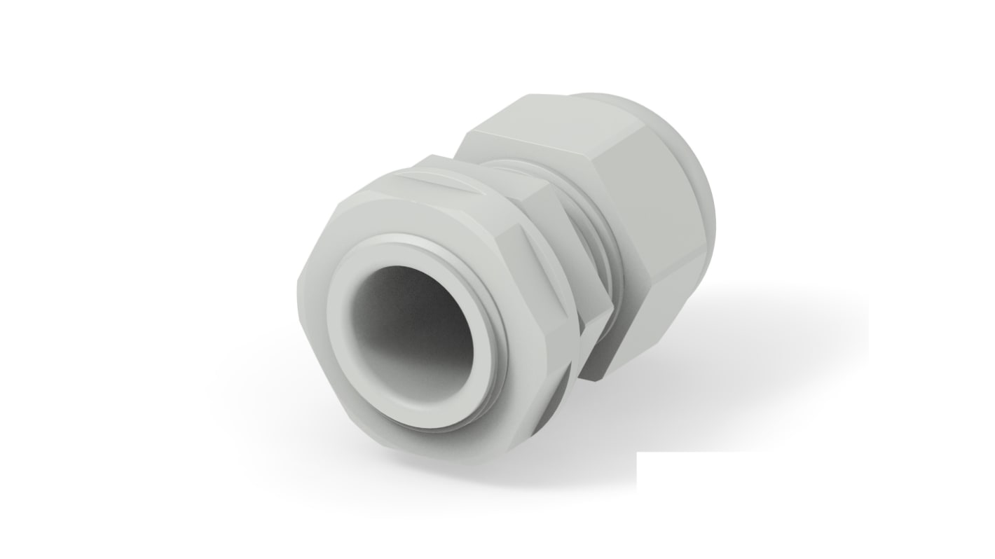 Entrelec 1SNG Series Light Grey PA 6 Cable Gland, PG13.5 Thread, 6mm min., 12mm max., IP66, IP68
