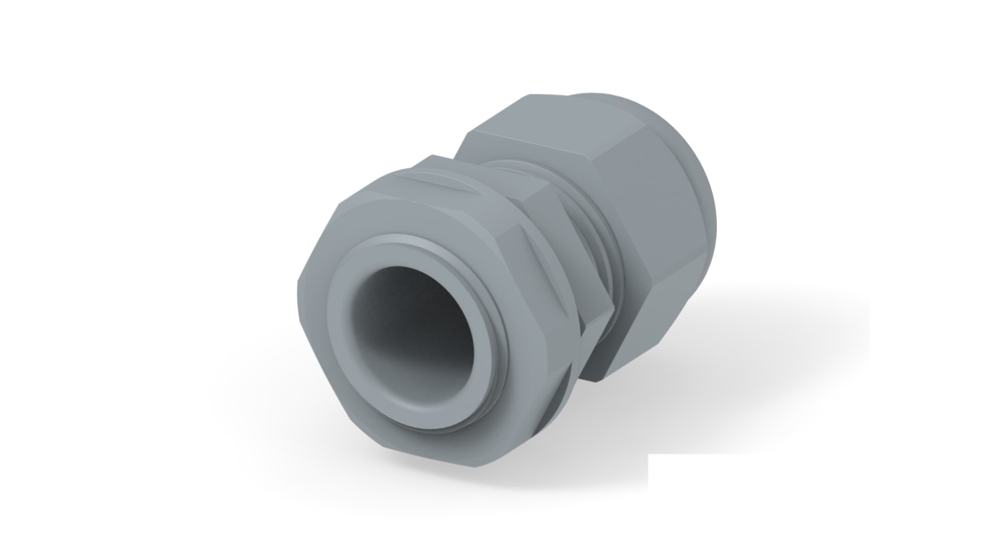 Entrelec 1SNG Series Grey PA 6 Cable Gland, PG13.5 Thread, 6mm min., 12mm max., IP66, IP68