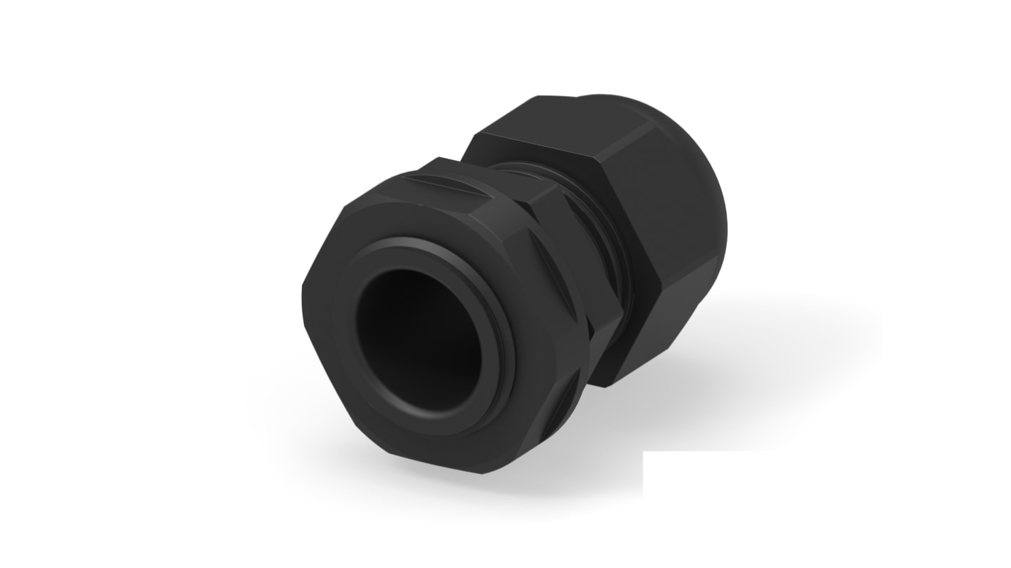 1SNG Series Black PA 6 Cable Gland, PG13.5 Thread, 6mm Min, 12mm Max, IP66, IP68