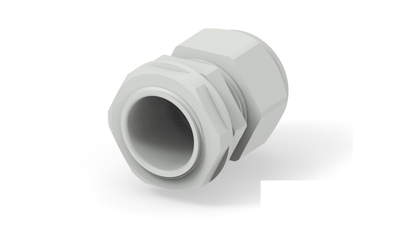 1SNG Series Light Grey PA 6 Cable Gland, PG21 Thread, 13mm Min, 18mm Max, IP66, IP68