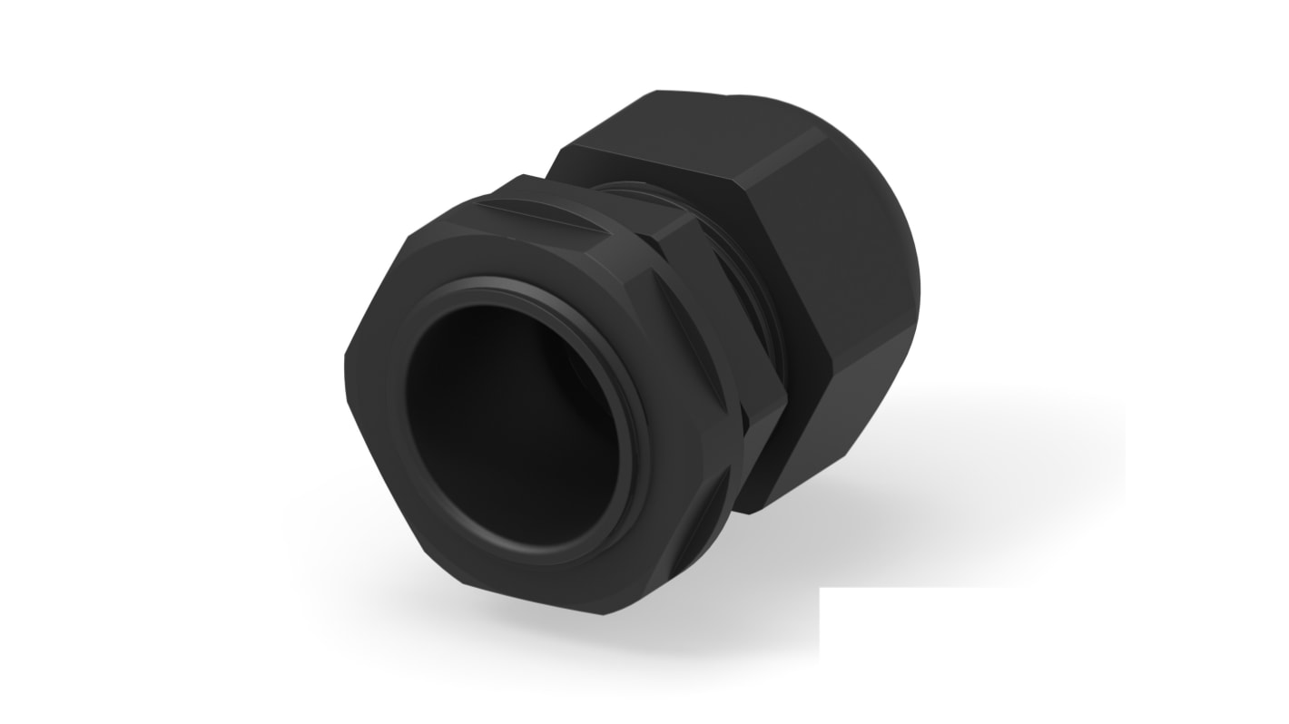 1SNG Series Black PA 6 Cable Gland, PG21 Thread, 13mm Min, 18mm Max, IP66, IP68