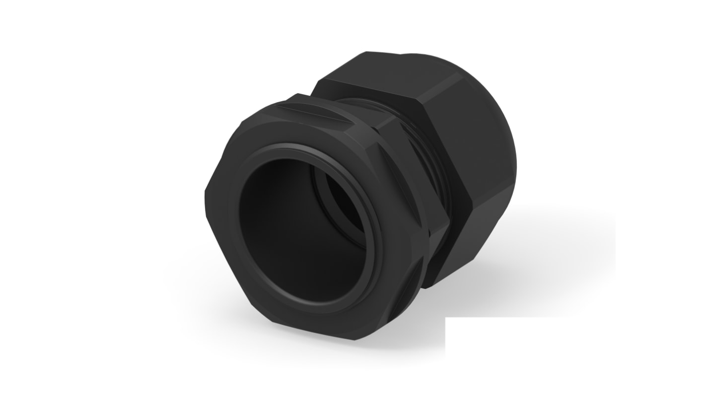 Entrelec 1SNG Series Black PA 6 Cable Gland, PG29 Thread, 18mm min., 25mm max., IP66, IP68
