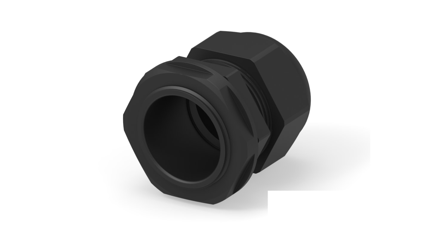 1SNG Series Black PA 6 Cable Gland, PG29 Thread, 18mm Min, 25mm Max, IP66, IP68