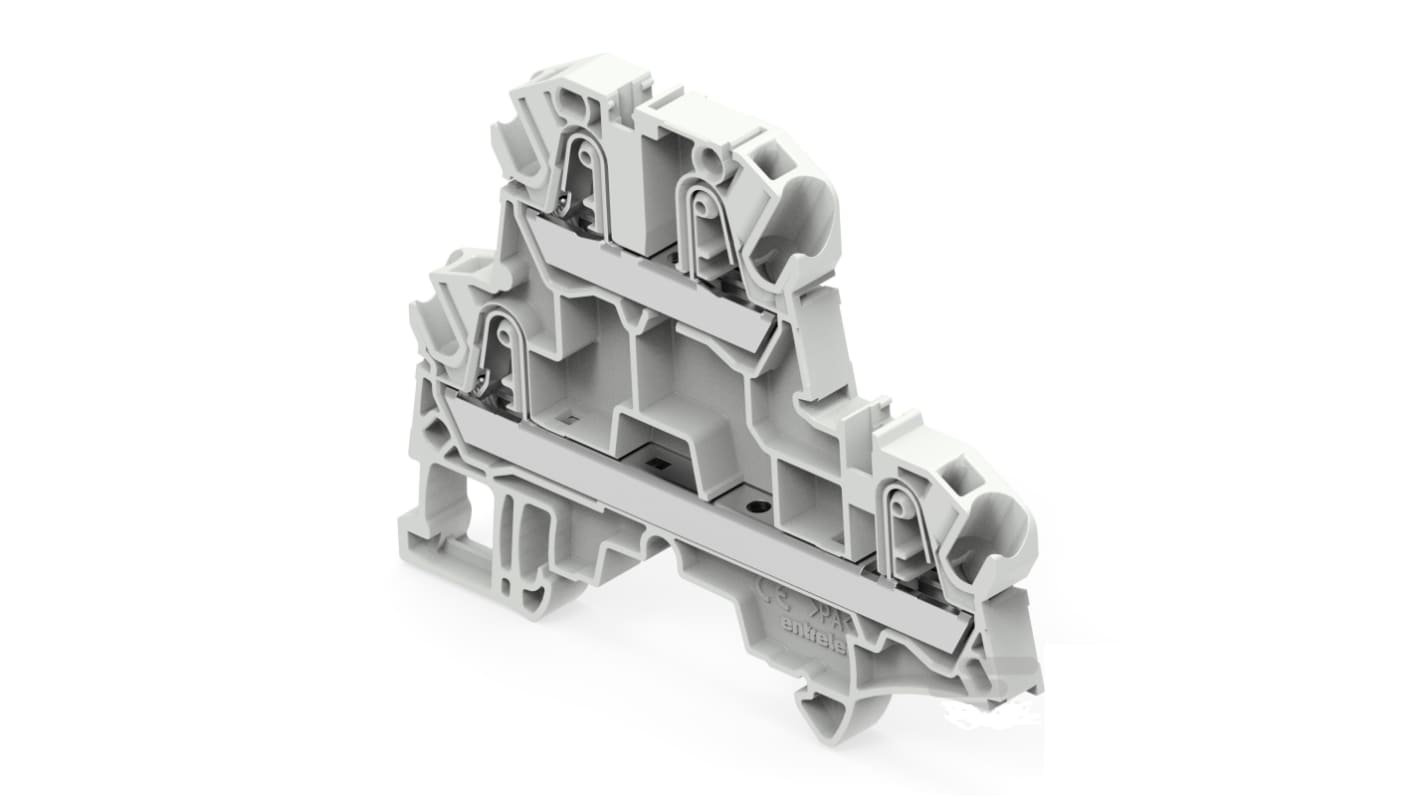 ENTRELEC SNK Series Grey Terminal Block, 4mm², 2-Level, Push In Termination