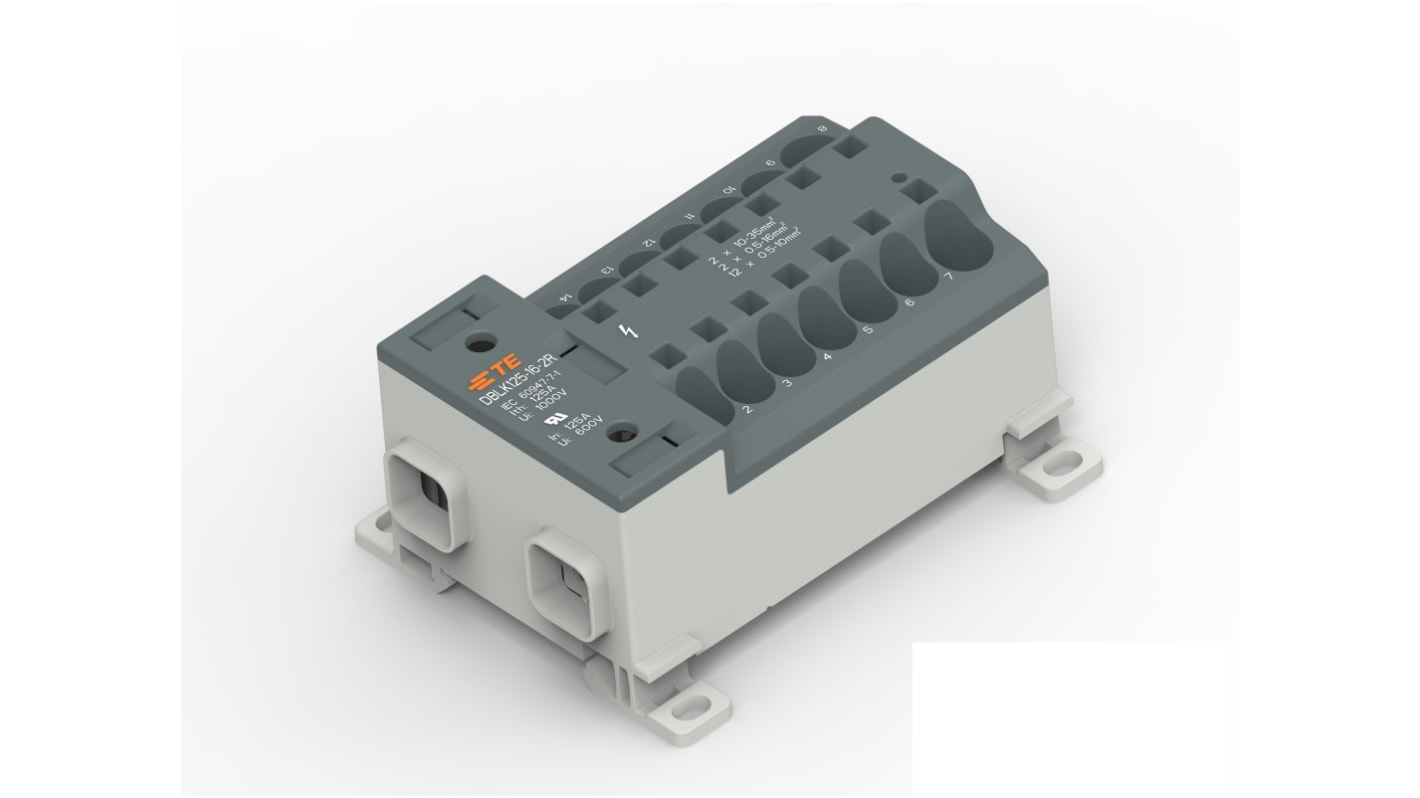 Bloc de distribution 14 voies, raccordement Enfichable, section de fils 16 → 4 AWG, 85A, 1 kV