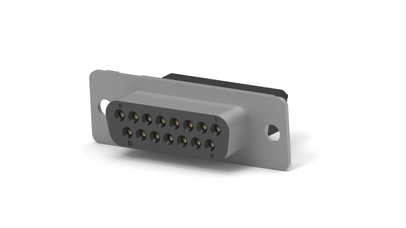 Connettore D-Sub TE Connectivity Connettore D ultraminiaturizzato, Connettore femmina, 15 vie, terminazione A saldare,