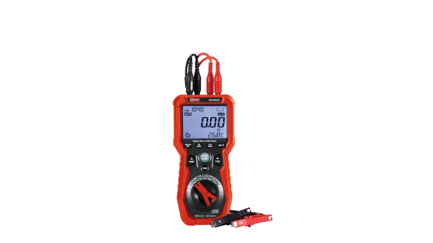 Ohmmetro RS PRO RS-6202H a 4 fili, 6000 Ω max, Cert. ISO