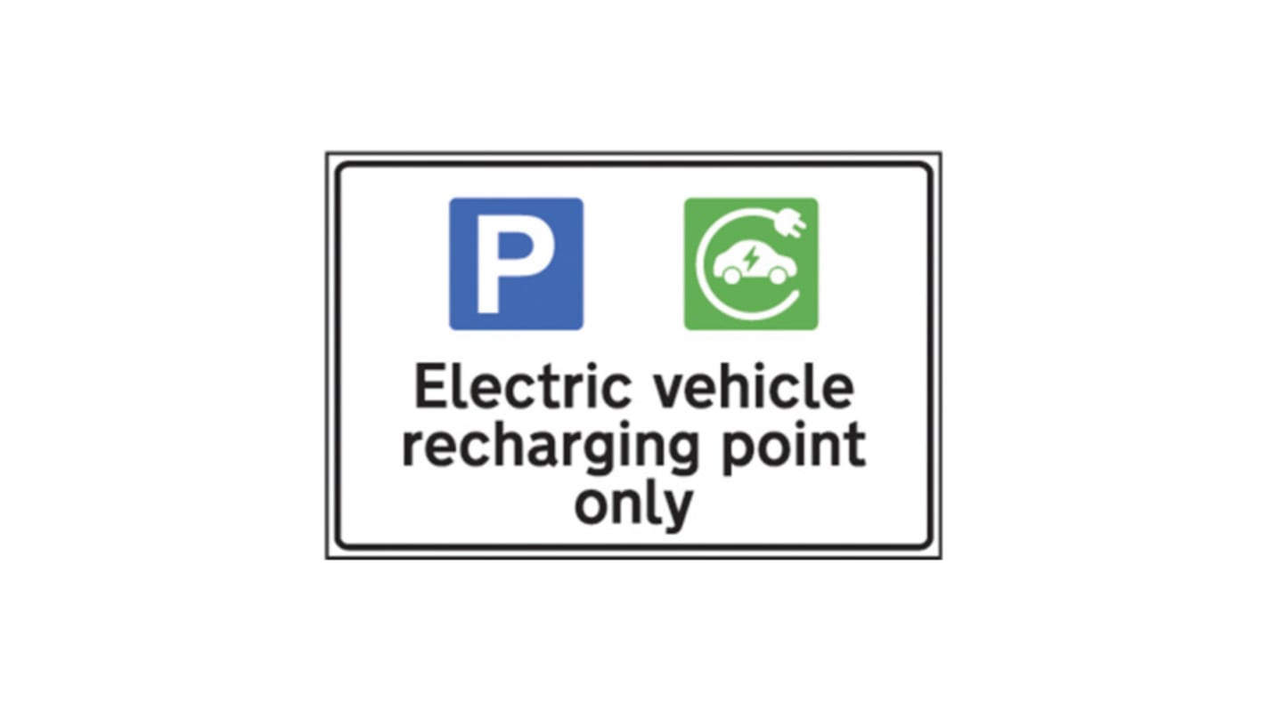 Spectrum Industrial PVC Black, White Safe Conditions Sign, Electric Vehicle Charging Point, English