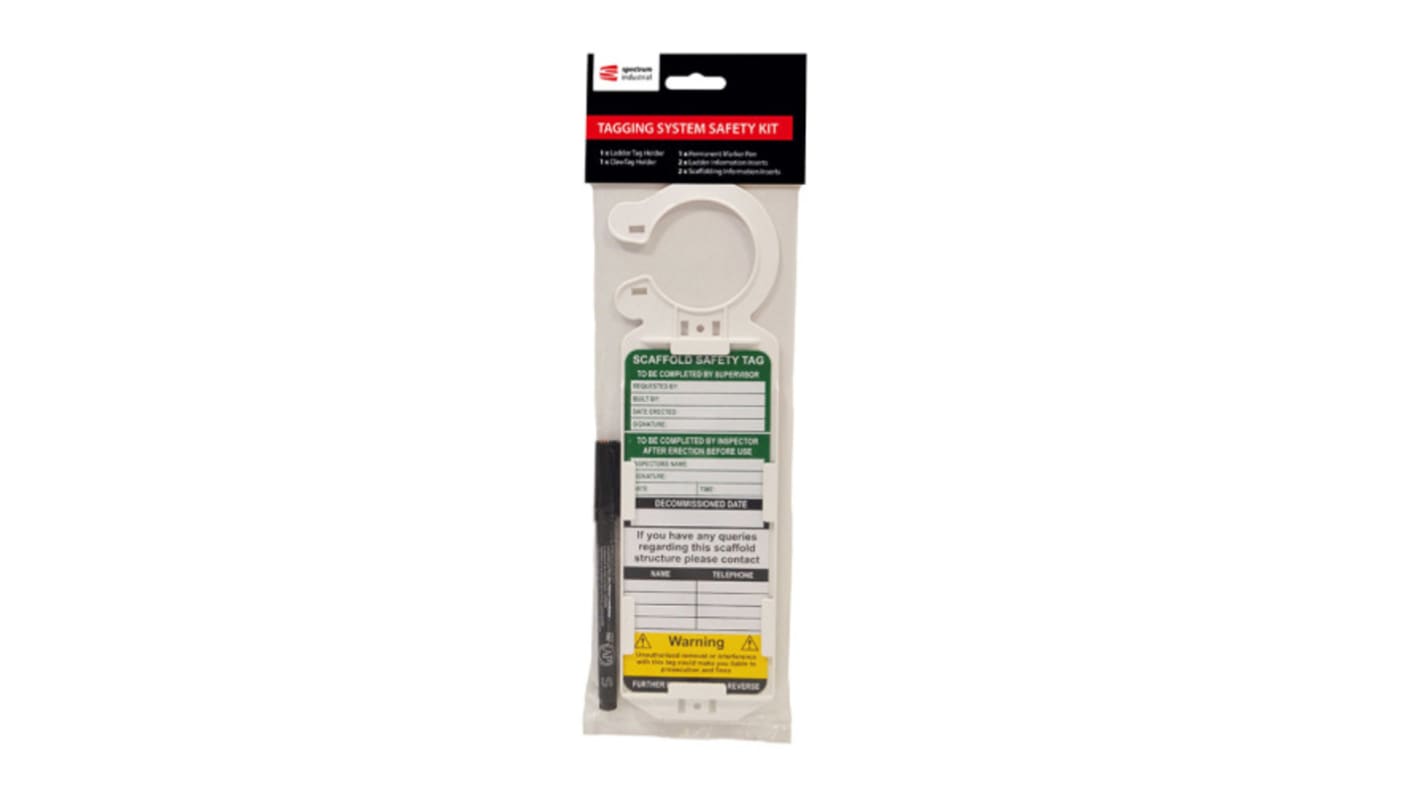 Spectrum Industrial TG01 Series White Safety Scaffolding Tag, English Language, 4Each per Pack