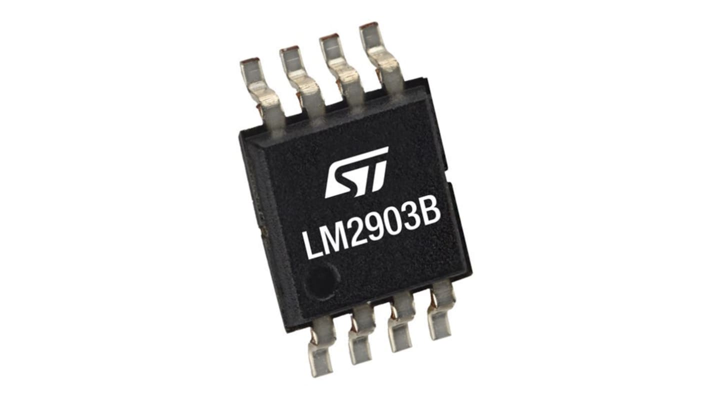 STMicroelectronics 双电压比较器芯片, ECOPACK, 贴片安装, 双电源, 2通道, 1μs响应