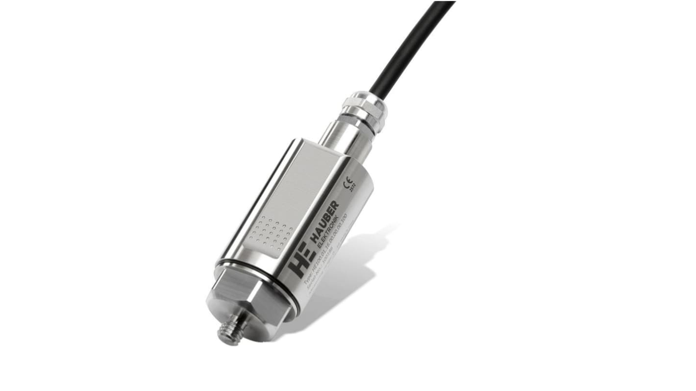 Sensor de vibraciones Hauber Elektronik HE100.01.64.00.00.00.100, vibraciones: 64mm/s, 25 mA, -40°C → +125°C