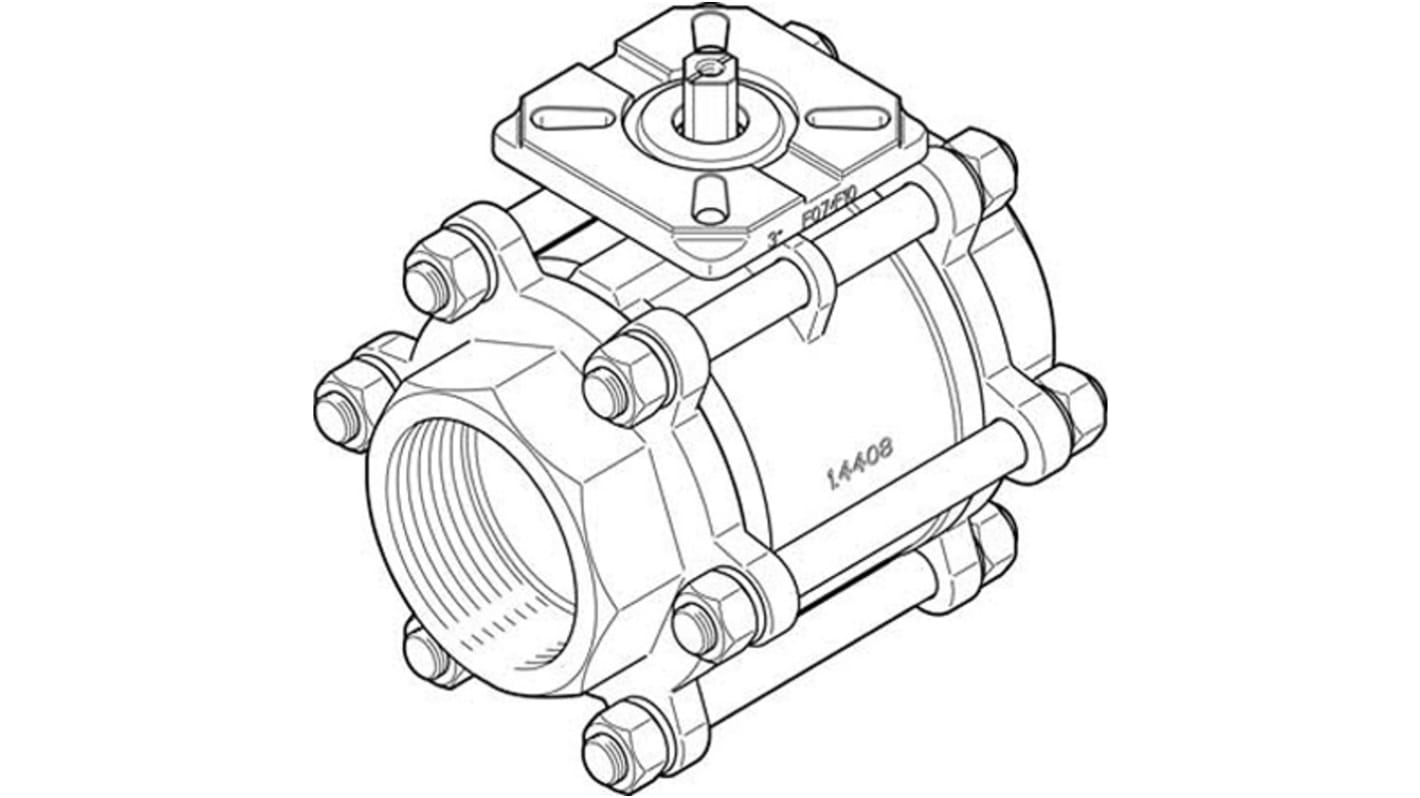 Festo 不锈钢球阀 3in螺纹接口, 80mm压缩接口