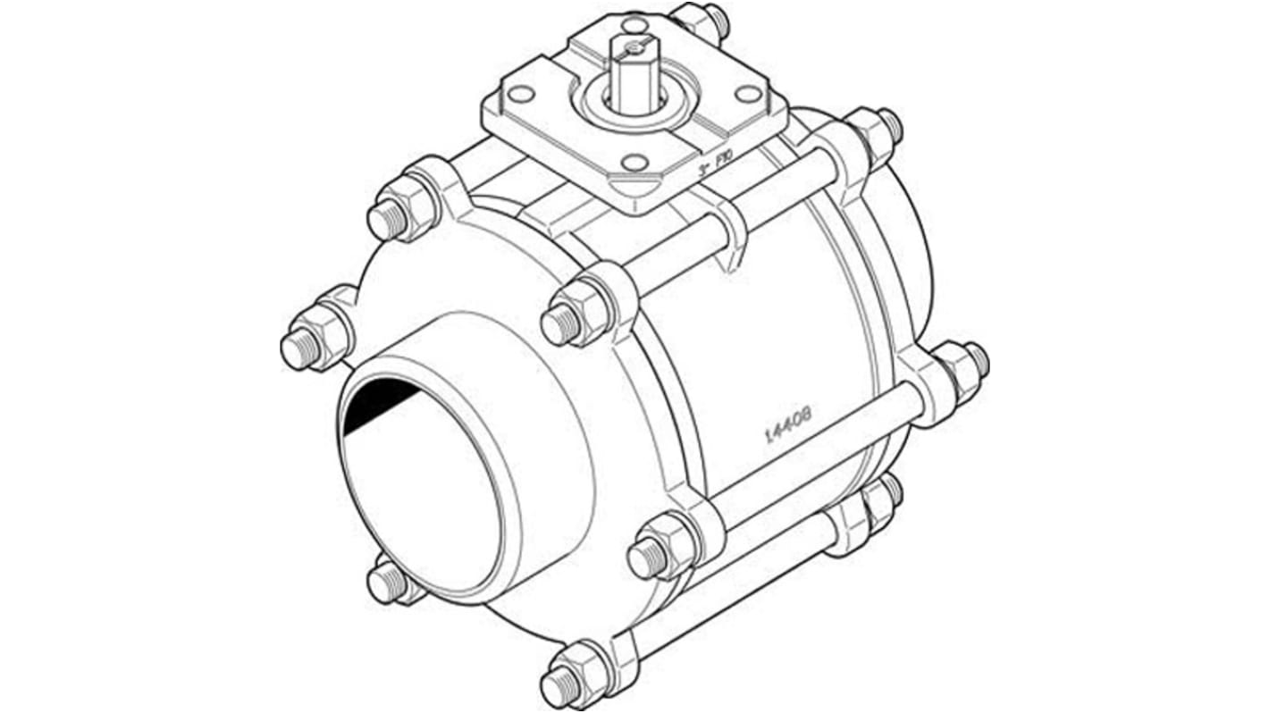 Festo Stainless Steel 2 Way, Ball Valve, Threaded, 100mm, 63bar Operating Pressure