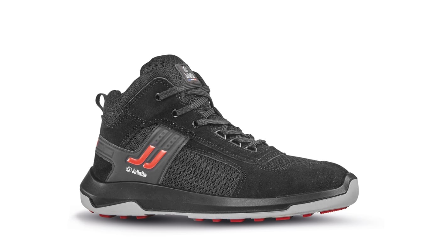 Jallatte JALARTEMIS SAS Black, Grey, Red Aluminium Toe Capped Unisex Safety Shoe, UK 2, EU 35