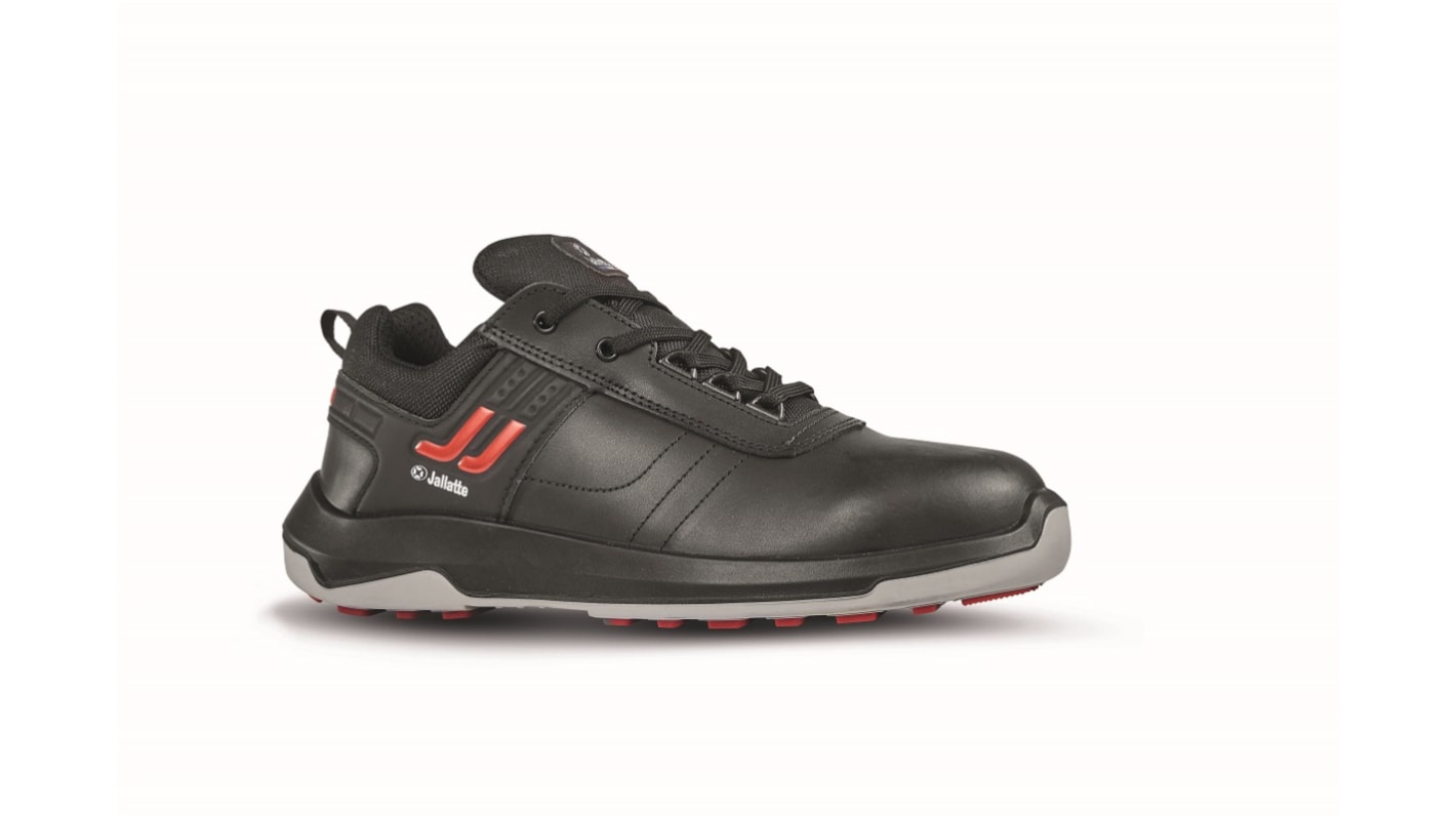 Jallatte JALINO SAS Men's Black, Grey, Red Aluminium Toe Capped Safety Trainers, UK 2, EU 35