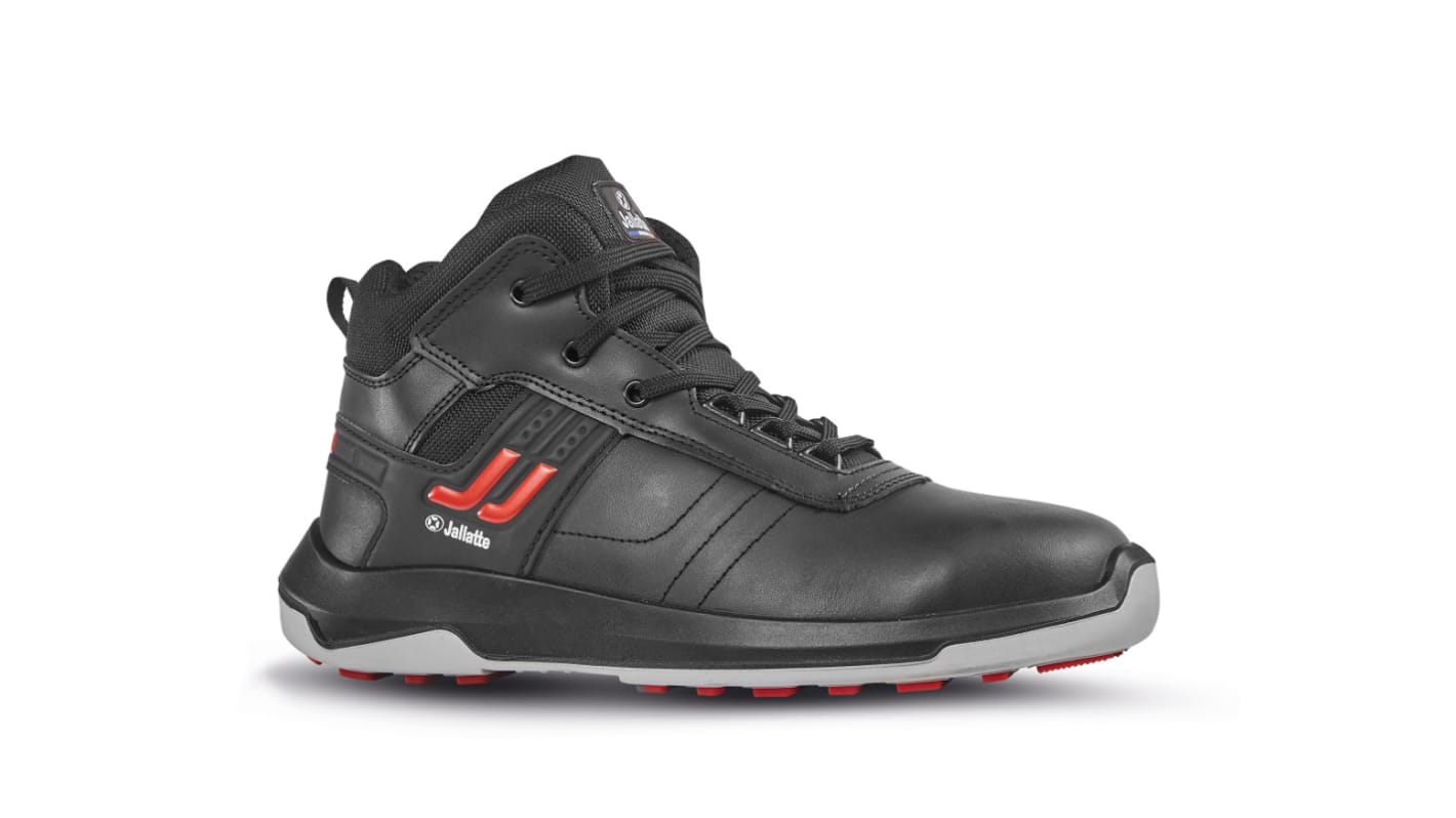 Jallatte JALPOLYXO SAS Black, Grey, Red Aluminium Toe Capped Men's Safety Shoe, UK 2, EU 35