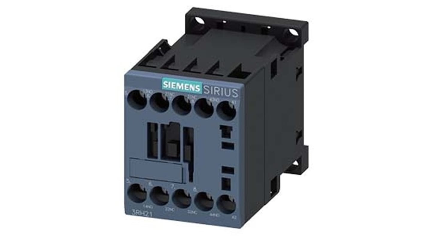 Relè contattore Siemens, serie 3RH2, 4 poli, 2 NO + 2NC, 10 A, bobina 100V c.a.