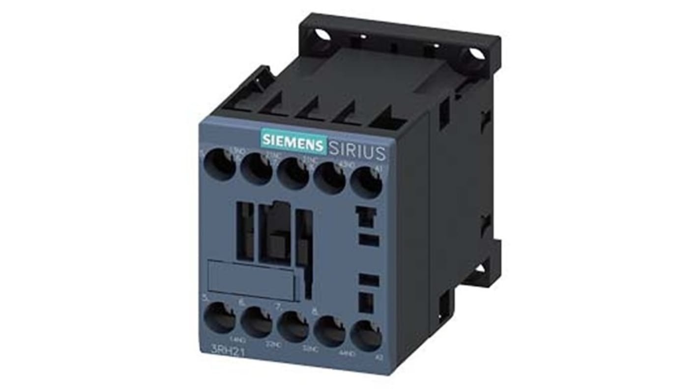 Relè contattore Siemens, serie 3RH2, 4 poli, 2 NO + 2NC, 10 A, bobina 120 V AC