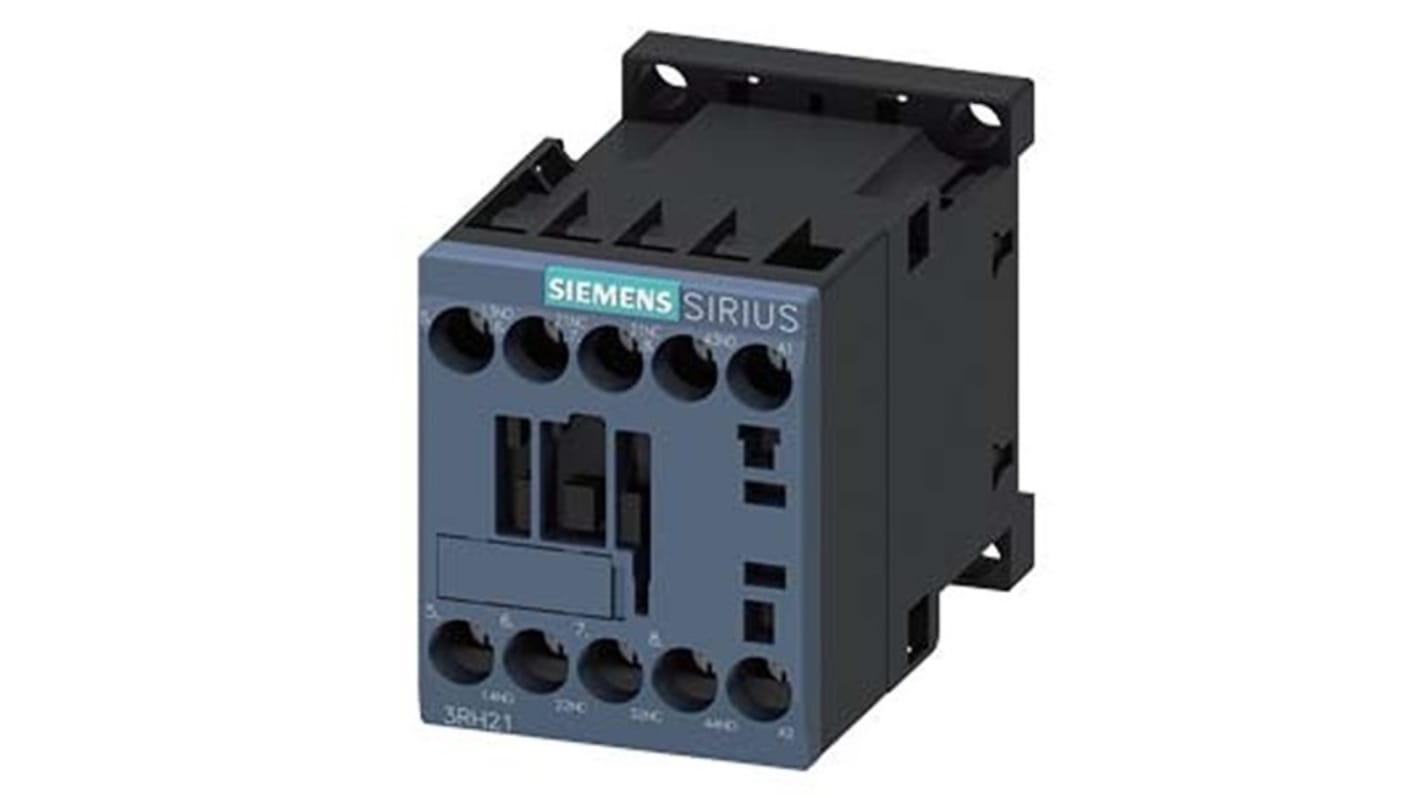 Relè contattore Siemens, serie 3RH2, 4 poli, 2 NO + 2NC, 10 A, bobina 277 V c.a.