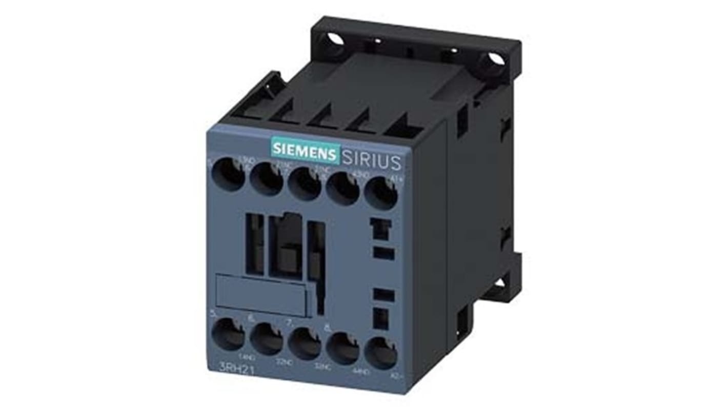 Relè contattore Siemens, serie 3RH2, 4 poli, 2 NO + 2NC, 10 A, bobina 42 V dc