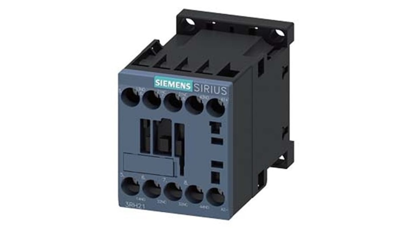 Relè contattore Siemens, serie 3RH2, 4 poli, 2 NO + 2NC, 10 A, bobina 80 V CC