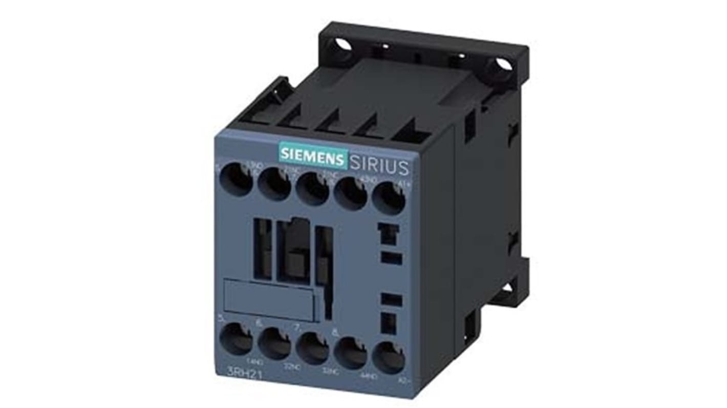 Relè contattore Siemens, serie 3RH2, 4 poli, 2 NO + 2NC, 10 A, bobina 72 V c.c.