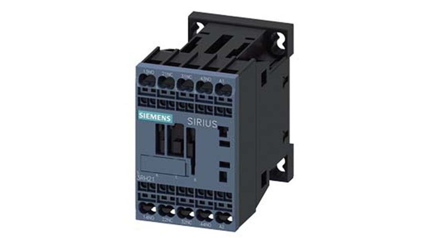 Relè contattore Siemens, serie 3RH2, 4 poli, 2 NO + 2NC, 10 A, bobina 48 V c.a.