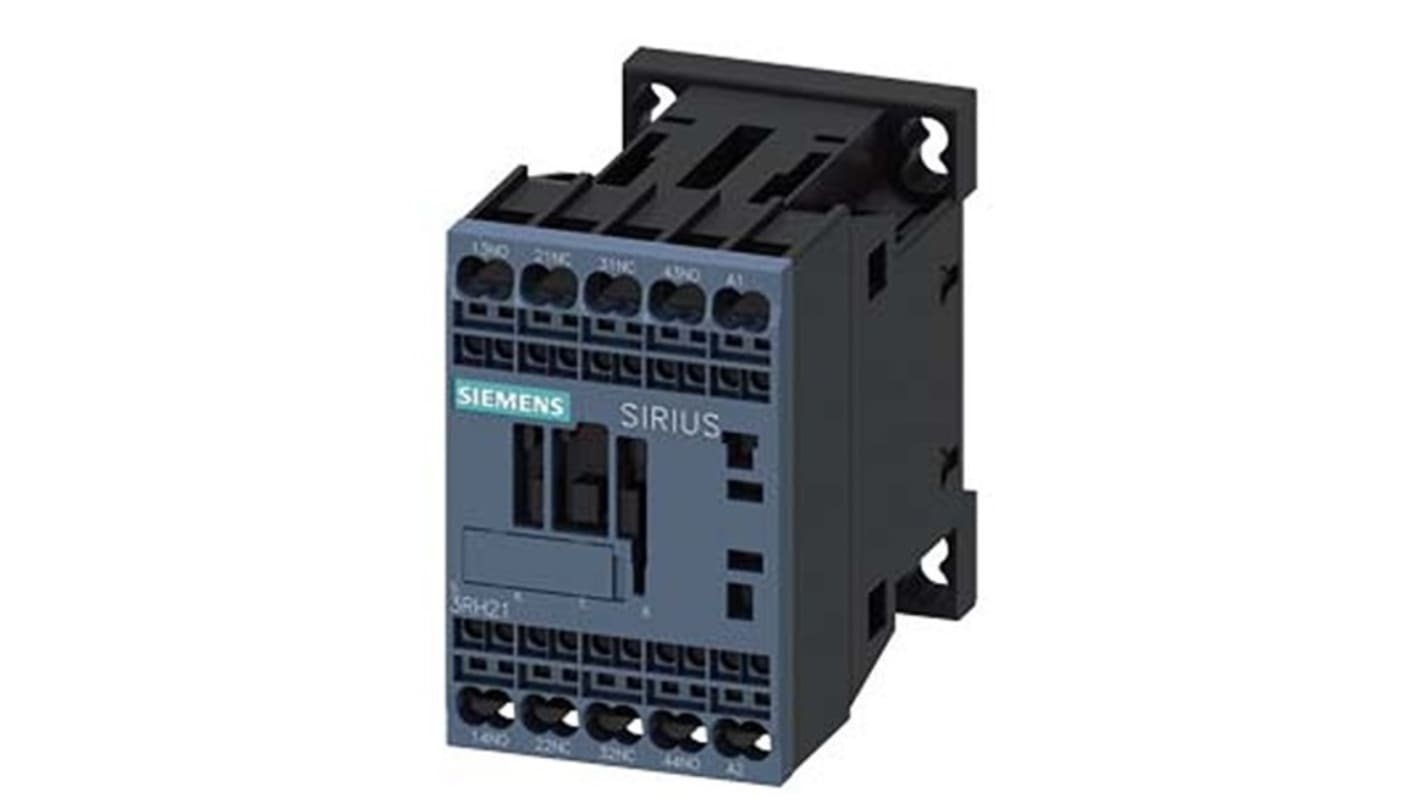 Relè contattore Siemens, serie 3RH2, 4 poli, 2 NO + 2NC, 10 A, bobina 220 V CA