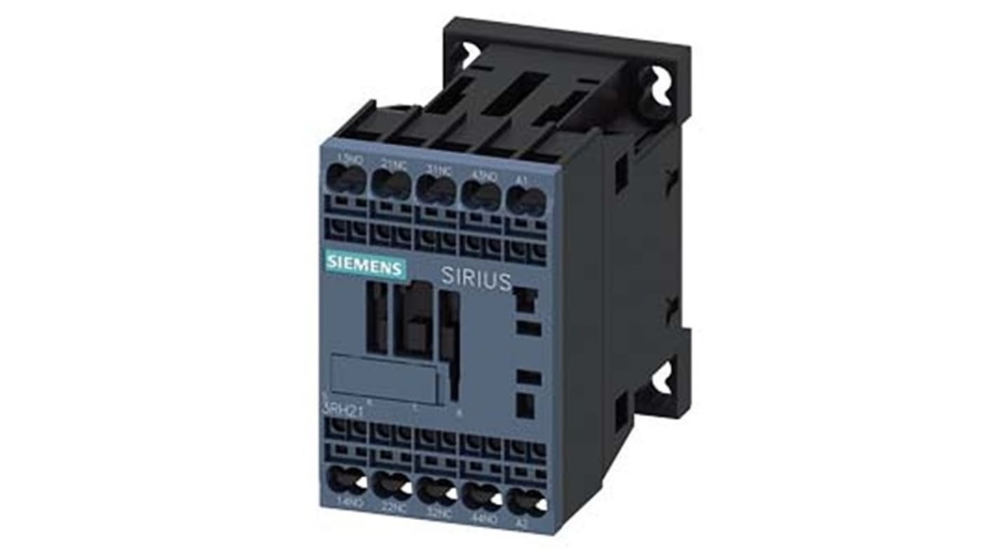 Relè contattore Siemens, serie 3RH2, 4 poli, 2 NO + 2NC, 10 A, bobina 230 V c.a.