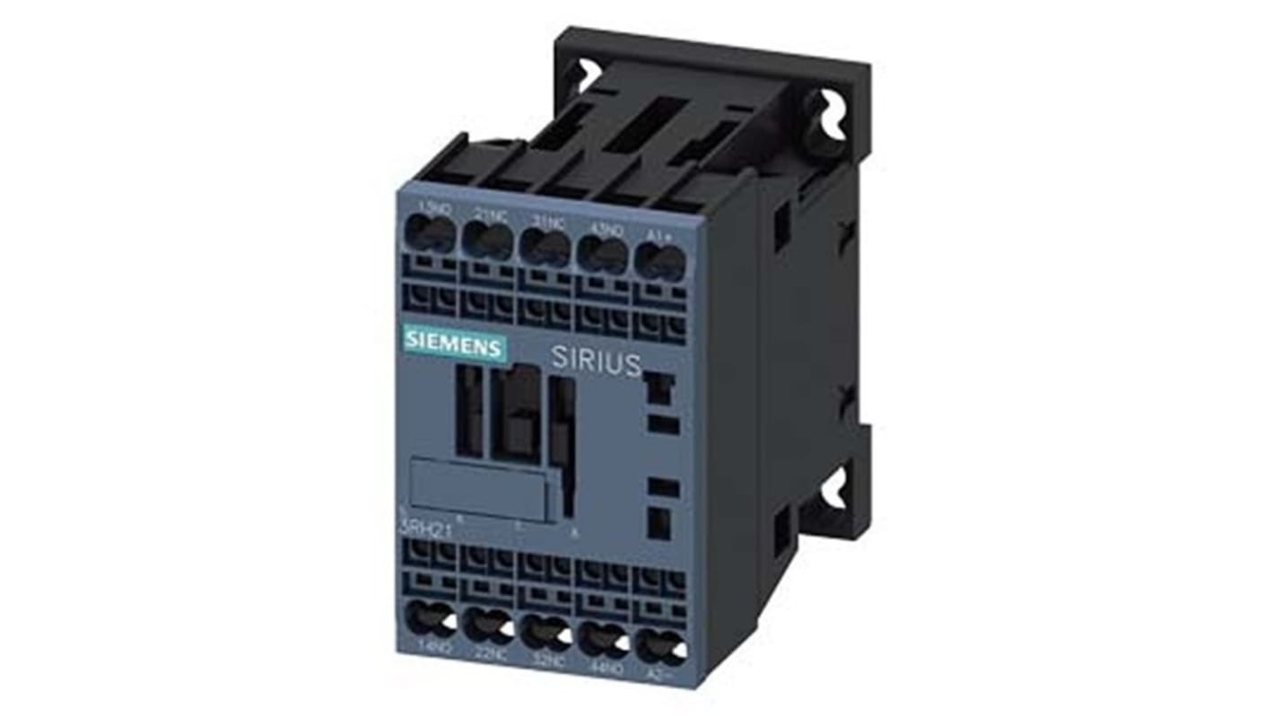 Relè contattore Siemens, serie 3RH2, 4 poli, 2 NO + 2NC, 10 A, bobina 125 V CC