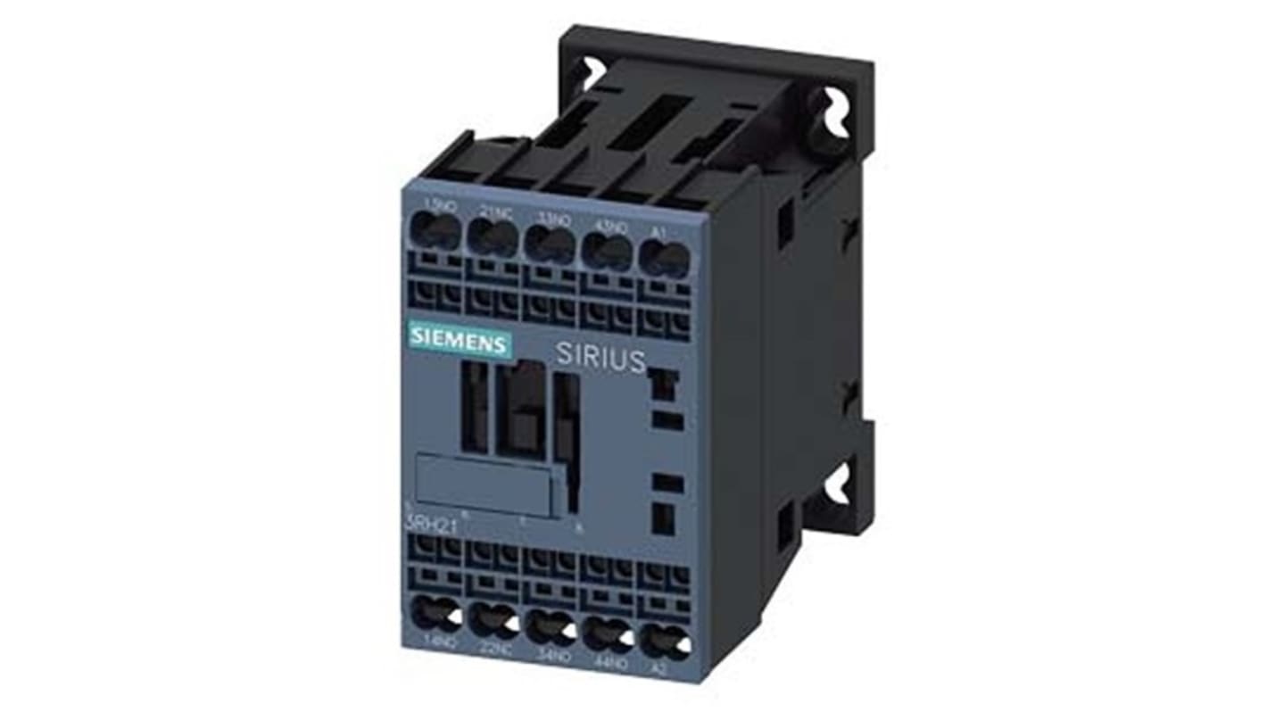 Relè contattore Siemens, serie 3RH2, 4 poli, 3 NA + 1 NC, 10 A, bobina 48 V c.a.
