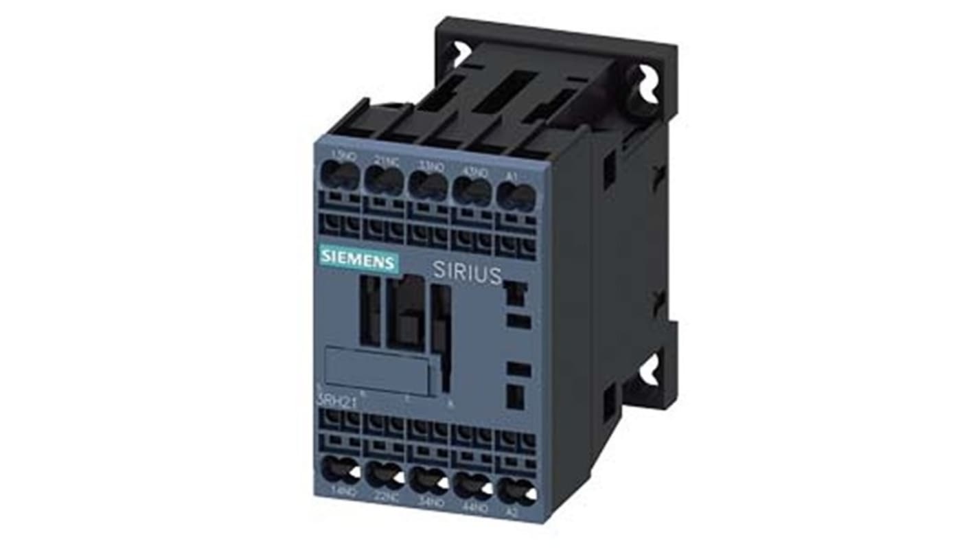 Siemens SIRIUS 3RH2 Contactor Relay, 220 V ac Coil, 4-Pole, 10 A, 3NO + 1NC, 690 V ac