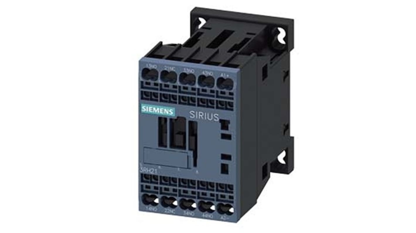 Relè contattore Siemens, serie 3RH2, 4 poli, 3 NA + 1 NC, 10 A, bobina 125 V CC