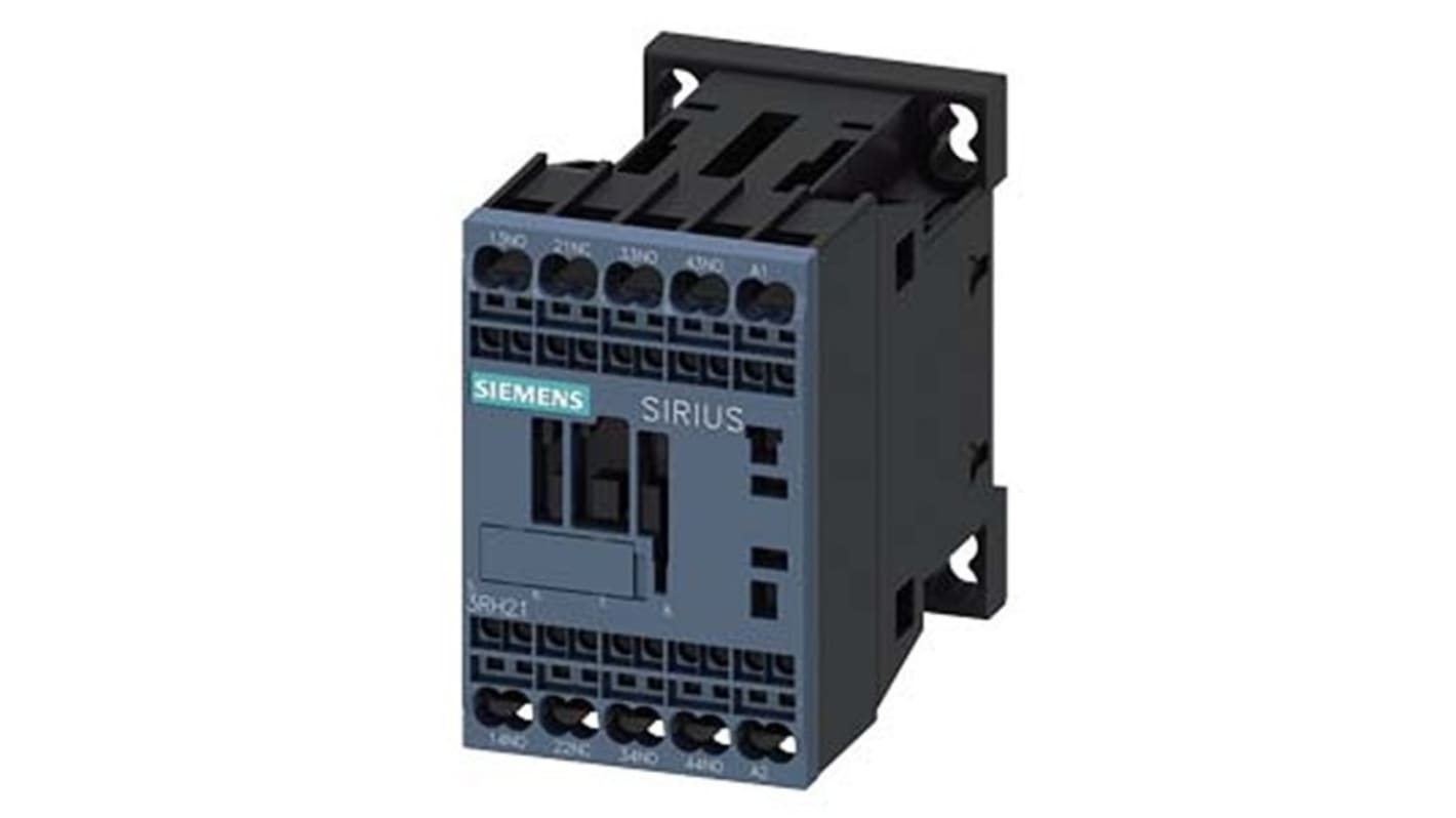 Relè contattore Siemens, serie 3RH2, 4 poli, 3 NA + 1 NC, 10 A, bobina 110 V c.a.