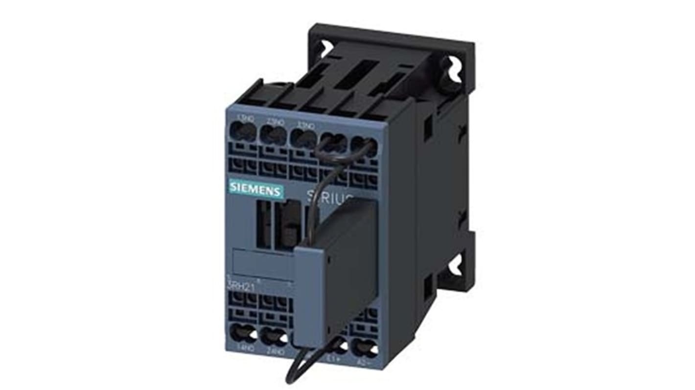 Relè contattore Siemens, serie 3RH2, 4 poli, 3NO, 10 A, bobina 110 V c.c.
