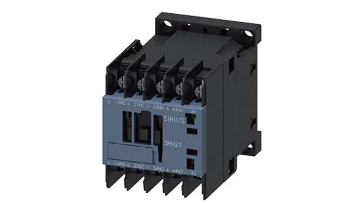 Relè contattore Siemens, serie 3RH2, 4 poli, 3 NA + 1 NC, 10 A, bobina 100V c.a.