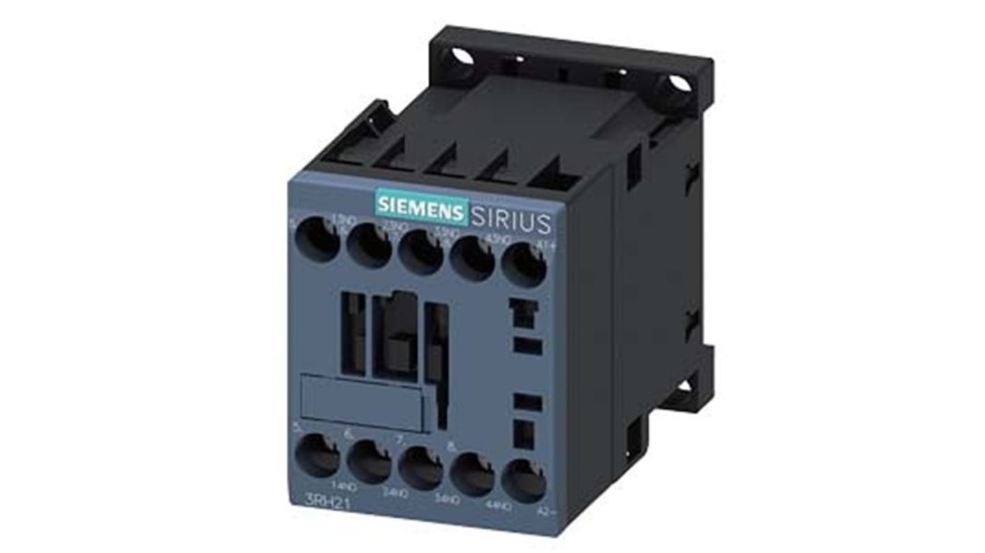 Relè contattore Siemens, serie 3RH2, 4 poli, 4NO, 10 A, bobina 230 V CC
