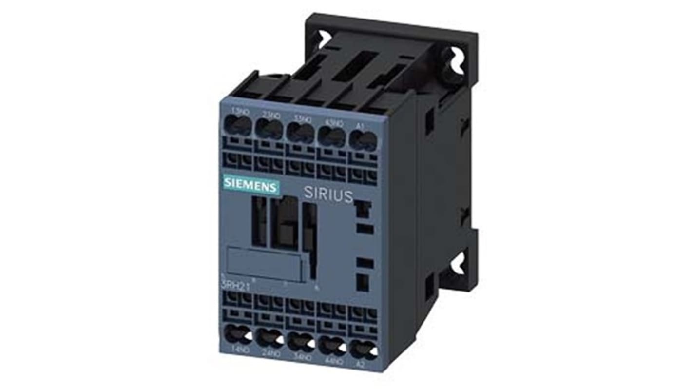 Relè contattore Siemens, serie 3RH2, 4 poli, 4NO, 10 A, bobina 48 V c.a.