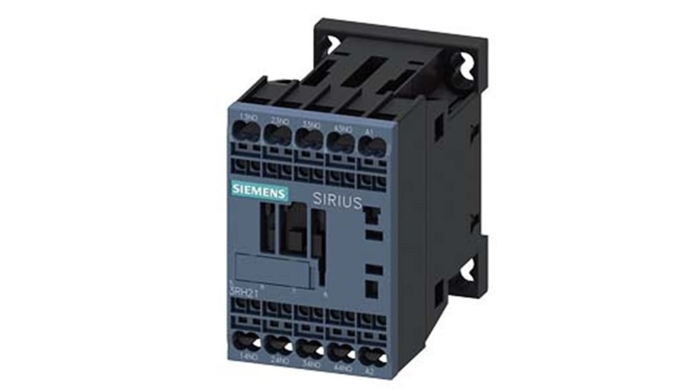 Relè contattore Siemens, serie 3RH2, 4 poli, 4NO, 10 A, bobina 400 V CA