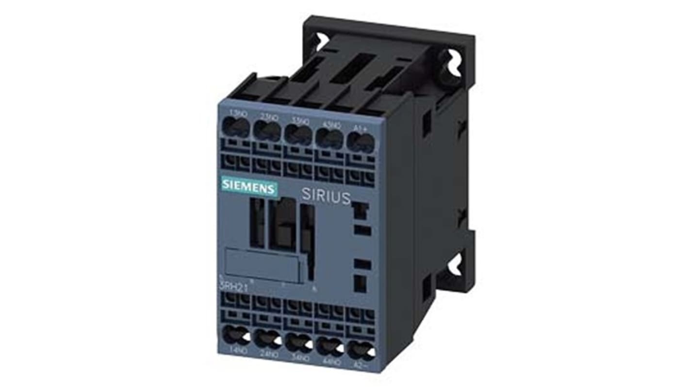Relè contattore Siemens, serie 3RH2, 4 poli, 4NO, 10 A, bobina 125 V CC