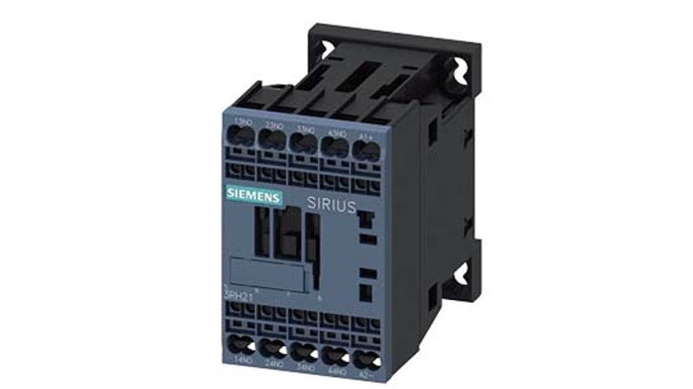 Relè contattore Siemens, serie 3RH2, 4 poli, 4NO, 10 A, bobina 48 V CC