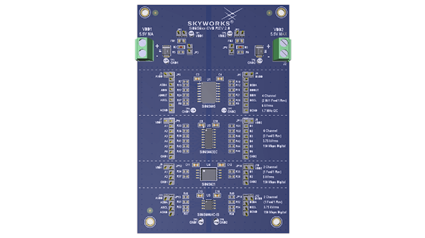 Skyworks Solutions Inc Si86S6xx Isolator Evaluation Kit Evaluation Kit Evaluation Kit Si86S6xx-KIT