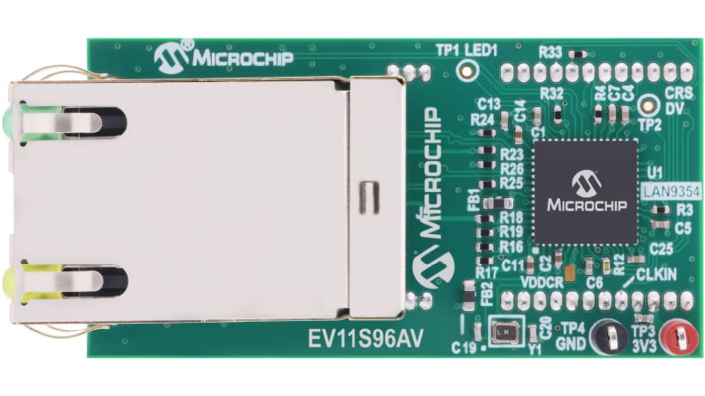 Microchip 以太网入门套件 评估板, 32 位微控制器, LAN8740A, PIC32MZ, PIC32 USB, RJ-45芯片, 用于PIC32MZ EC 入门套件