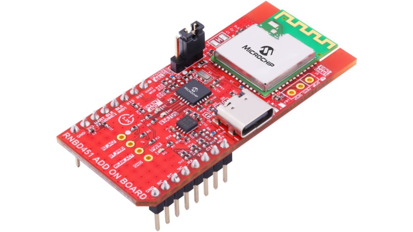 Microchip EV25F14A Bluetooth Evalueringskort for RNBD451